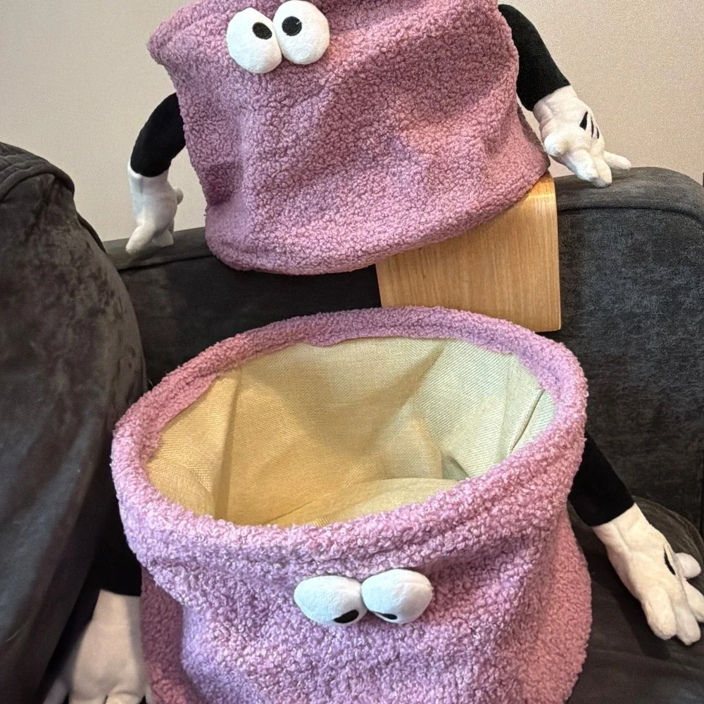 Pink Fuzzy Monster Storage‎ Box with 3D Eyes and Arms #dorm